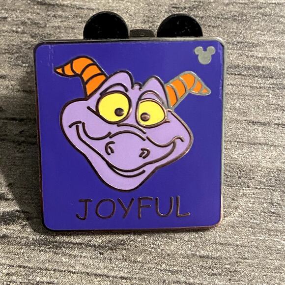 Disney Pin Trading Hidden Mickey Joyful Figment Head Purple Dragon Square WDW - Picture 1 of 3